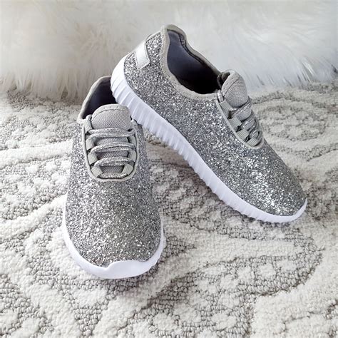 silver glitter sneakers womens|silver bling sneakers.